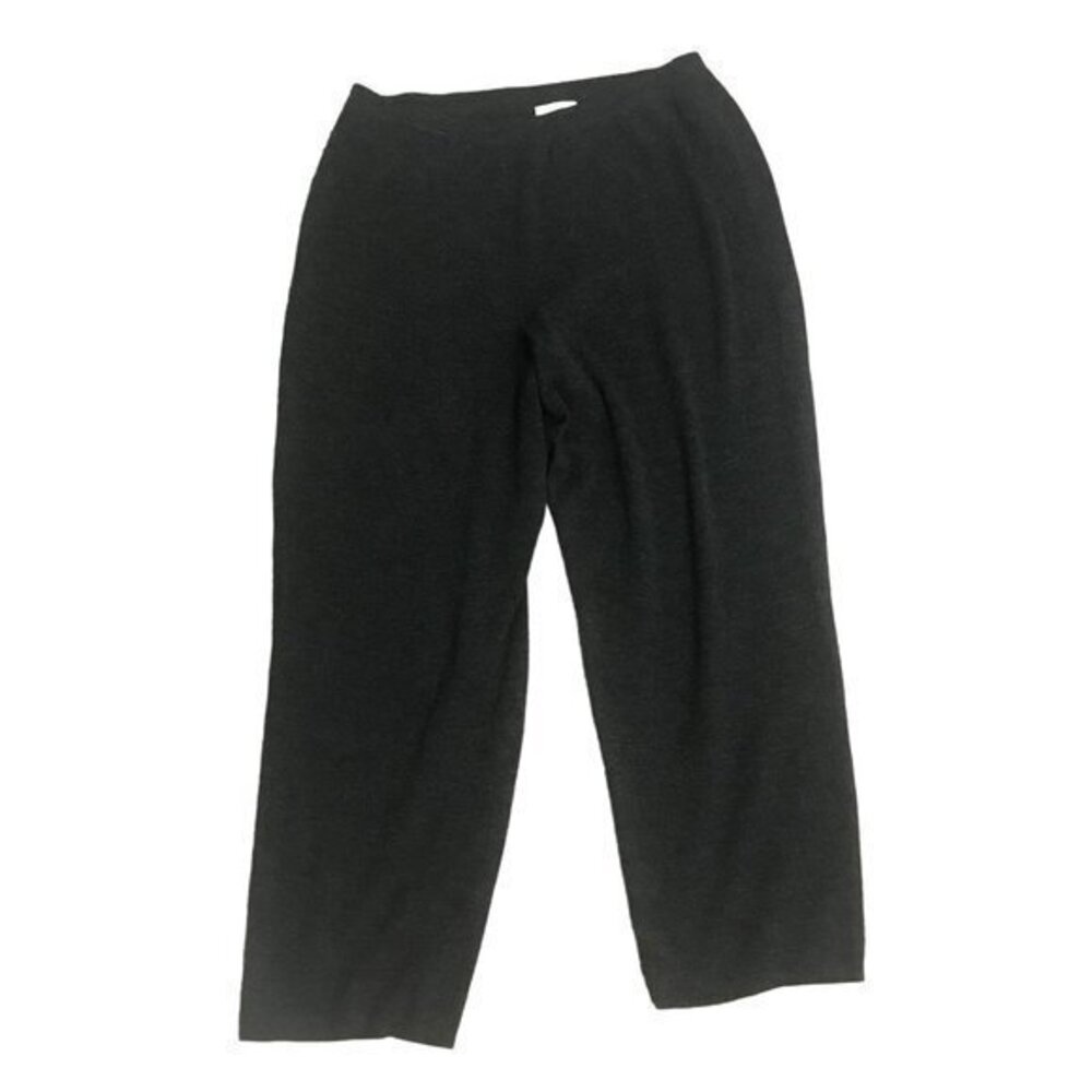Studio Works Womens Plus 1x Grey Wool Blend Pull On Stretch Business Pants
